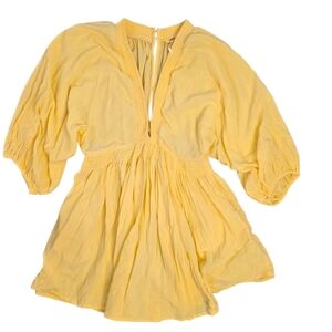 Free People for the moment Yellow Mini Dress